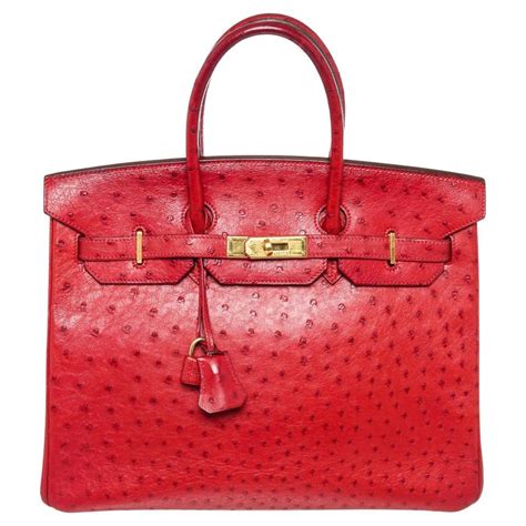 hermes red ostrich birkin|hermes birkin 35 crocodile.